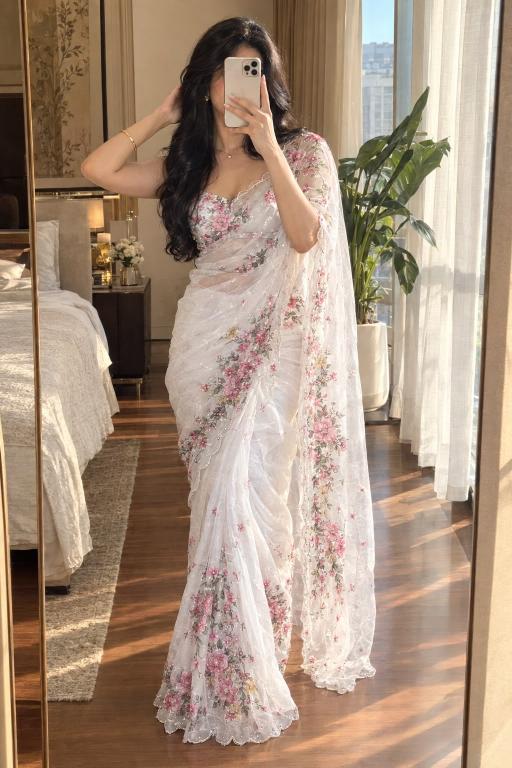 Vastrangan white lily best saree shops in surat